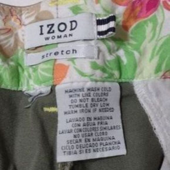 Izod Women Stretch Waist Shorts Olive Green Waist 22 in - Picture 5 of 9